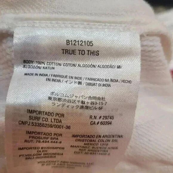 Volcom Women's White Cotton Sun Spent Drawstring Pants - Picture 12 of 12